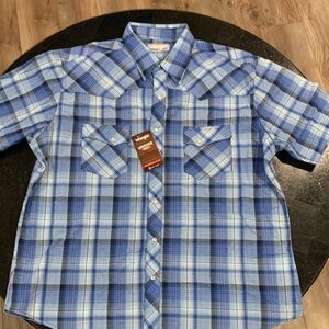 Wrangler Men's Pearl Snap Plaid Shirt NWT